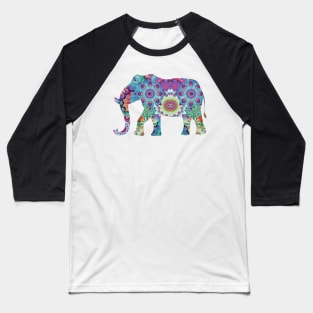 For elephants fans | Floral Multicolored Elephant Baseball T-Shirt